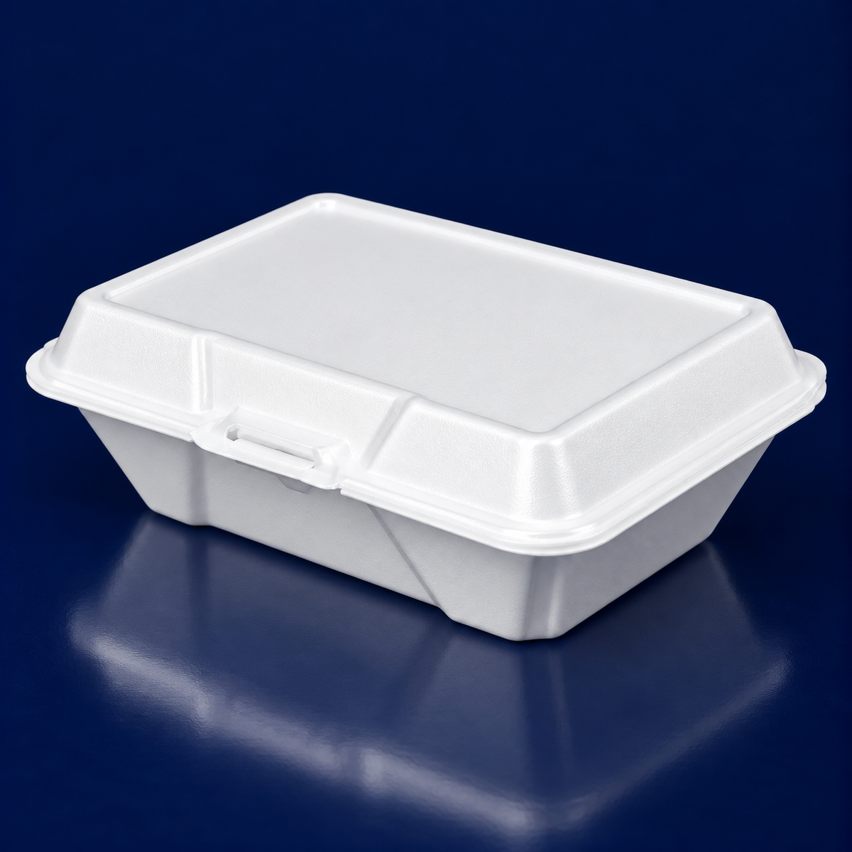 Take-Out Container Hinged 9.19X6.5X2.75 IN Foam White Tab-Lock 150/Case