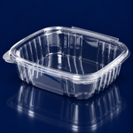 Deli Container Hinged 24 OZ PET Clear Square 200/Case