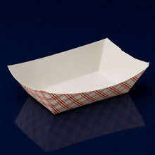 Load image into Gallery viewer, Food Tray 3 LB Paper Red White Plaid 500/Case