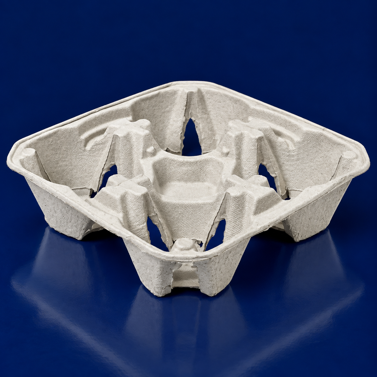Cup Carrier & Tray 4 Compartment Molded Fiber Natural 300/Case